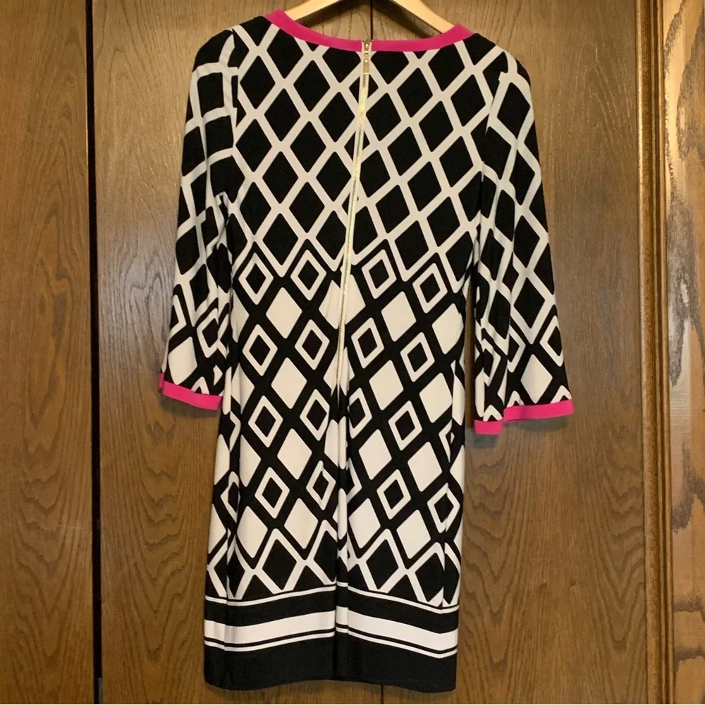 {Joseph Ribkoff} EUC! Geometric Shift Dress with Exposed Zipper - Picture 5 of 7